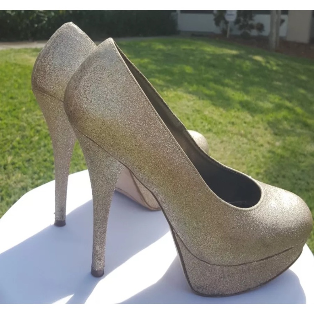 Gold Glitter Stilettos